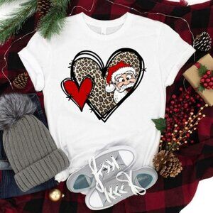 Christmas Love Santa Claus Graphic Holiday Family Matching Xmas Party T-Shirt